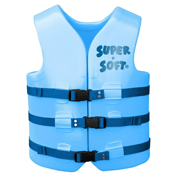 TRC Recreation Super Soft USCG Adult Life Jacket Vest, Large, Blue 