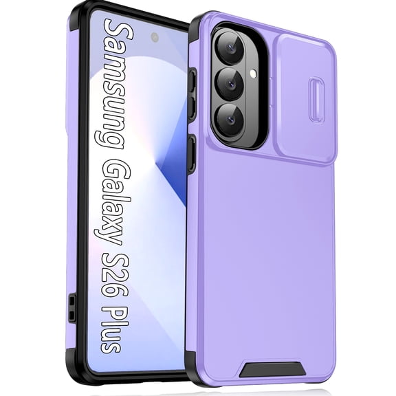 Corliven for Samsung Galaxy S26 Case with Shock Absorbing PC TPU Cover and Wireless Charging Support, Purple