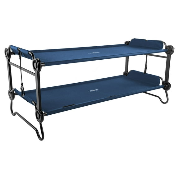 Disc-O-Bed Extra Large Outdoor Convertible 2 Person Portable Camping Bunk Cots, Navy