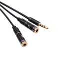 thumbnail image 3 of Línea De Conversión Cable Auxiliar De Micrófono De 3,5 Mm 1 Macho 2 Hembra Cable De Audio Para Computadora Portátil (Negro), 3 of 7