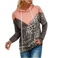 thumbnail image 1 of Moda mujer casual manga larga con capucha leopardo patchwork señoras tops sudaderas Fridja  hkj4903, 1 of 6