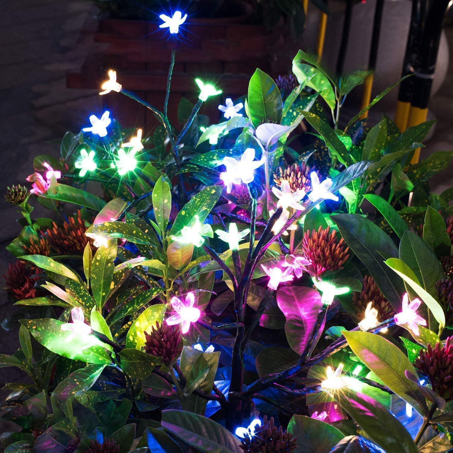 LED Blossom Flowers Solar Lights For Garden Patio Backyard Stake Lamp Home Decor