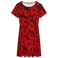thumbnail image 3 of Valentine's Day Rose Flower Women's Dress Short Sleeve Summer Sundress Summer Women Clothes, 3 of 7