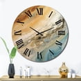 thumbnail image 1 of Designart "Aqua Symphony Beige Blue Harmony" Abstract Oversized Wall Clock, 1 of 6