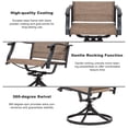 thumbnail image 6 of Nuu Garden 5-Piece Outdoor Dining Table Set, 4 Textilene Swivel Chairs & 37" Square Table with Umbrella Hole and Faux Wood Tabletop, All-Weather Patio Outdoor Furniture, Black and Brown, 6 of 12