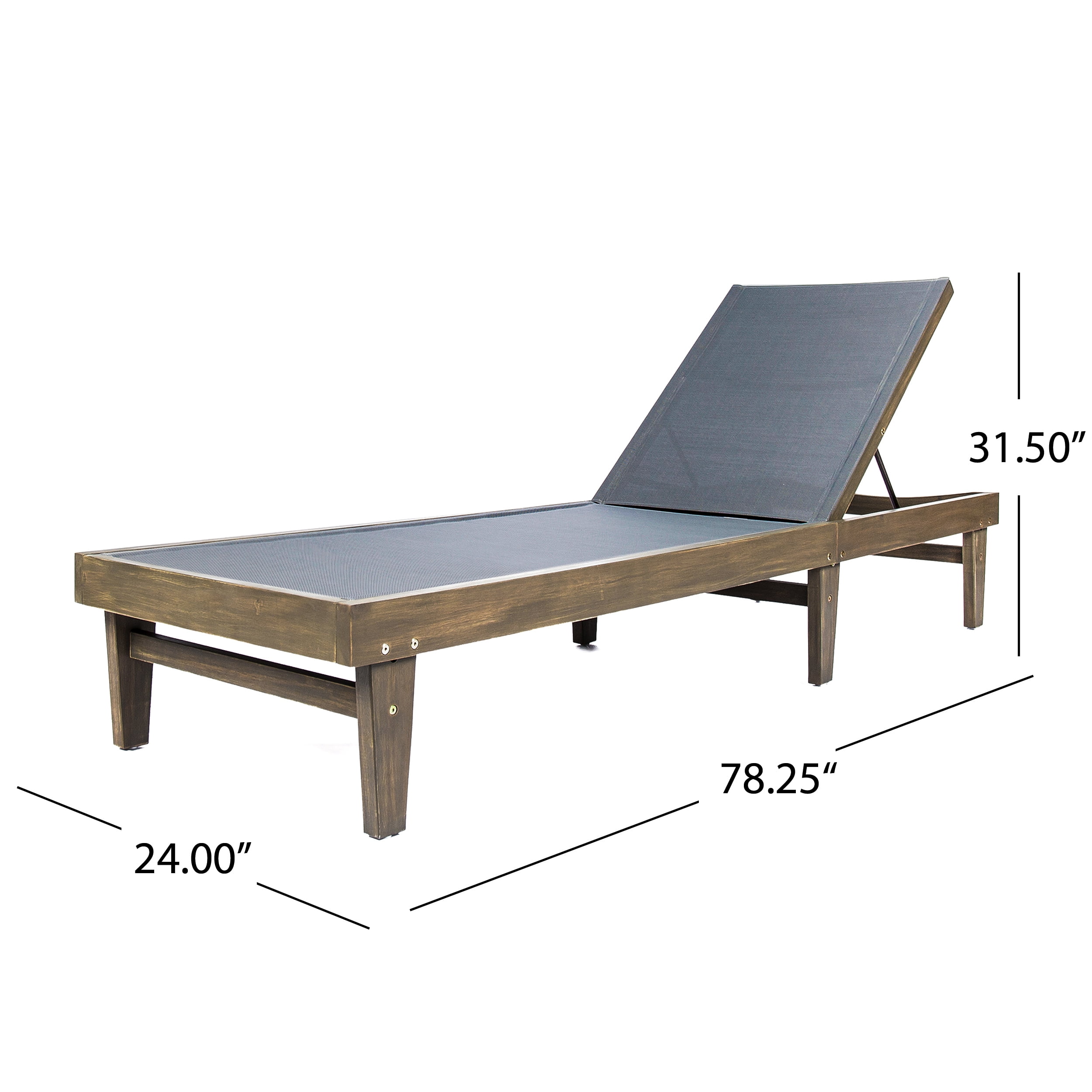 annalee outdoor mesh and wood chaise lounge