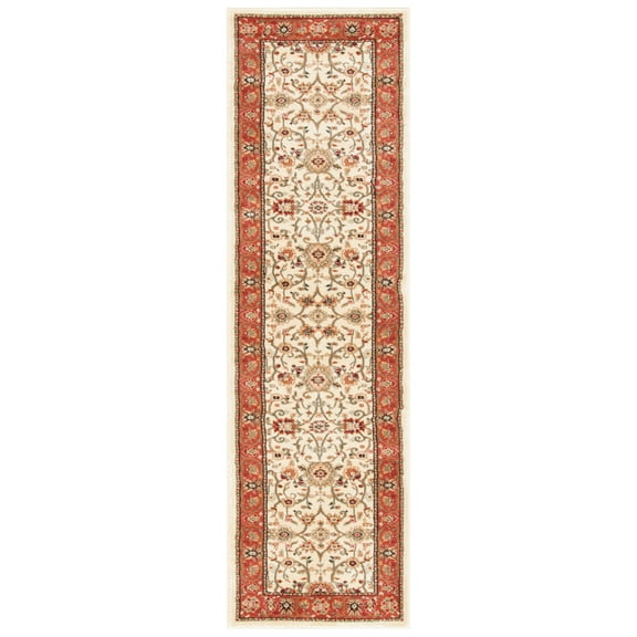 SAFAVIEH Lyndhurst Victoria Floral Runner Rug, Ivory/Rust, 2'3" x 10'