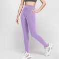 thumbnail image 4 of Loopsun Girls Sports Leggings, Girls Solid Casual Waist Tight Bottom Yoga Pants Long Pants Purple 7-8 Years, 4 of 5