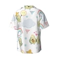 thumbnail image 2 of Fotbe Green Blue Avocado print Short Sleeve Button Down Shirts for Men Casual Summer Beach Wrinkle Free Shirt-Small, 2 of 7