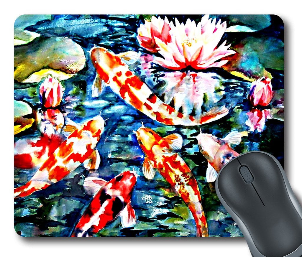 GCKG Koi Fish Mouse Pad Personalized Unique Rectangle Gaming Mousepad 9