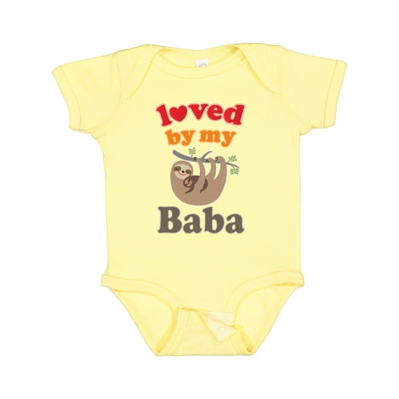 Inktastic Baba Grandma Loves Me Sloth Boys or Girls Baby Bodysuit