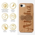 thumbnail image 4 of Case Yard Wooden Case Outside Soft TPU Silicone, Slim Fit Shockproof Wood Protective Phone Cover for Girls Boys Men and Women, Supports Wireless Charging Aloha Pineapple Design case for iPhone-SE, 4 of 7