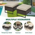 thumbnail image 3 of AVAWING Durable Ottoman Footstools with Removable Cushions, Rattan, Beige, 2 Pieces, 3 of 7