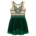 thumbnail image 5 of Sxiwei Gymnastics Leotard for Girls Shiny Rhinestone Mesh Patchwork Ballet Dance Dress Performance Green 12, 5 of 5