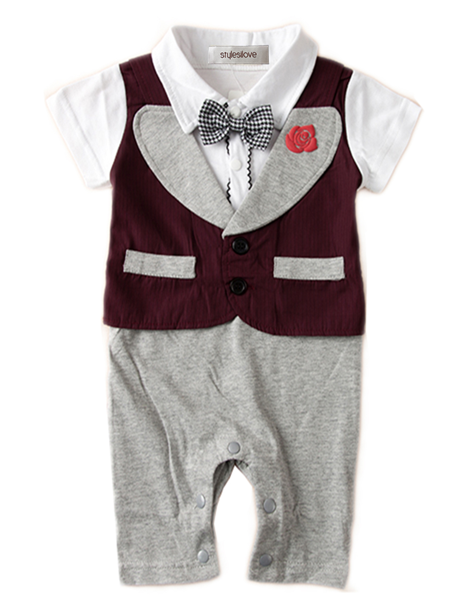 burgundy baby tuxedo
