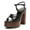 Black, variant on FSJ Women Graceful Round Open Toe Chunky High Heel Platform Sandals Ankle Strap Buckle Comfortable Prom Party Brunch Dress Shoes Size 9.5 Flower