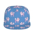 thumbnail image 2 of Daiia Cute Poodle Dog print Flat Bill Hats Flat Brim Trucker Cap Baseball Cap Adjustable Classic Low Profile Hat Unconstructed Plain Cap, 2 of 9