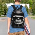 thumbnail image 4 of Easygdp Black White Hat Skull Mochila Ligera de 15 Pulgadas para Estudiantes, Mochila Cómoda para la Escuela y Viajes, Correas Ajustables, 4 of 6