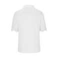 thumbnail image 5 of Scyoekwg Short Sleeve Shirts for Womens Plus Size Button Shirts Lace V Neck Single Breasted Solid Color Blouses Loose Casual Tops Tee (#A=White,XXXL), 5 of 6