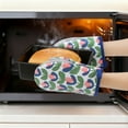 thumbnail image 3 of Unique Bargains Oven Mitts Pot Holders Heat Resistant Kitchen Glove Blue 7.1x5.5inch, 3 of 7