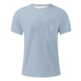 thumbnail image 2 of TSADFHJI T-Shirts Graphiques pour Hommes Automne T-Shirt Décontracté Style Hawaïen à Manches Courtes avec Col Rond d'Été TTTG Bleu, 2 of 3