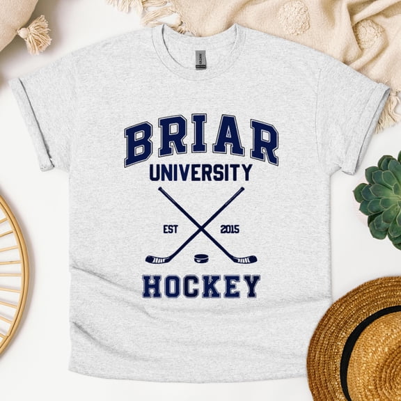 LOVETEE Briar University Hockey Shirt, Off Campus Inspired T-shirt, Sports Romance Reader Gift, College Hockey Fan Tee, Navy S