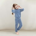 thumbnail image 2 of Jamsmile Toddler Girls Pajamas Flannel Fuzzy Long Sleeve Tops And Pants Winter Warm Soft Fuzzy Boys Girls Homewear, 2 of 7