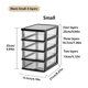 thumbnail image 1 of Caja de almacenamiento de escritorio transparente con cajón, organizador de mesa elevado, gabinete de almacenamiento de oficina de plástico para papelería y cosméticos, 1 of 5