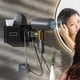 thumbnail image 3 of Hair Dryer Holder 360 Rotatable Wall Organization Rack Self Adhesive Bathroom Organizer Cable Winder Space Saving Shelf White-rx, 3 of 5