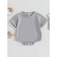 thumbnail image 2 of Suealasg Baby Girl Boy Clothes Infant Romper Bodysuit Short Sleeve Solid Color Jumpsuit Newborn Summer Casual Playsuit 0-18 Months, 2 of 9