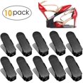 thumbnail image 1 of 10 Pieces Adjustable Shoe Racks, Shoe Stacker / Shoe Holder Set, 3 Height Adjustable, Space-Saving, Non-Slip, Black Plastic, 1 of 3