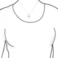 thumbnail image 3 of Bling Jewelry Womens Religious Mother of Pearl MOP Cross Pendant Necklace Rhodium Plated Brass Snake Chain Included, 3 of 5