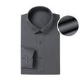 thumbnail image 6 of Penkiiy Men's Slim Fit Business Dress Shirts Wrinkle Free Long Sleeve Button Up Shirts Solid Formal Dress Shirt Gray Clearance, 6 of 6