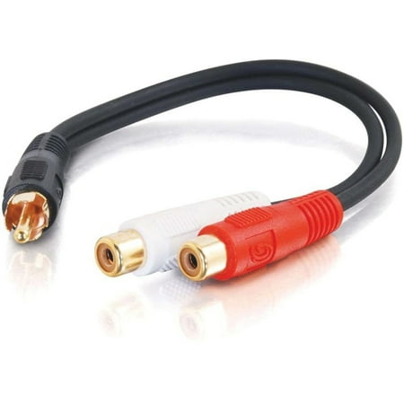 C2G 6in Value Series One RCA Mono Male to Two RCA Stereo Female Y-Cable ...