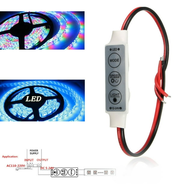 12v Inline Led Low Profile Rf Wireless Remote Inline Dimmer Controller Switch Controller For Strip Light Extends Dimmer Control With 3 Key On Off