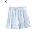 thumbnail image 3 of PULLIMORE Double Layers Front Crotch Safety Short Seamless Ice Silk Skirt Shorts (XL, White), 3 of 8