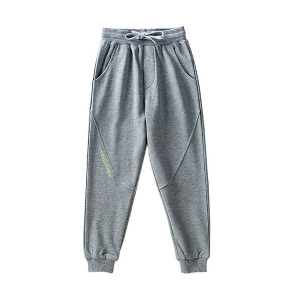 LYEAA Drawstring Pants for Boys Full Length Loose Side Pockets Lounge Trousers Casual Knit Pants