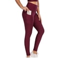 thumbnail image 2 of asdoklhq Yoga Pants for Women,Women Casual Solid Pocket Leggings Sports Nine-Point Yoga Pants, 2 of 9
