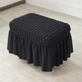 thumbnail image 6 of Dowbom Ottoman Slipcover with Skirt,Stretch Rectangle Footstool Slipcover Removable Washable Non-slip Soft Jacquard Ottoman Cover for Living Room Bedroom Decoration-G, 6 of 7