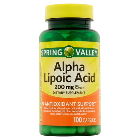 Spring Valley Acide alpha-lipoïque capsules, 200 mg, 100 count