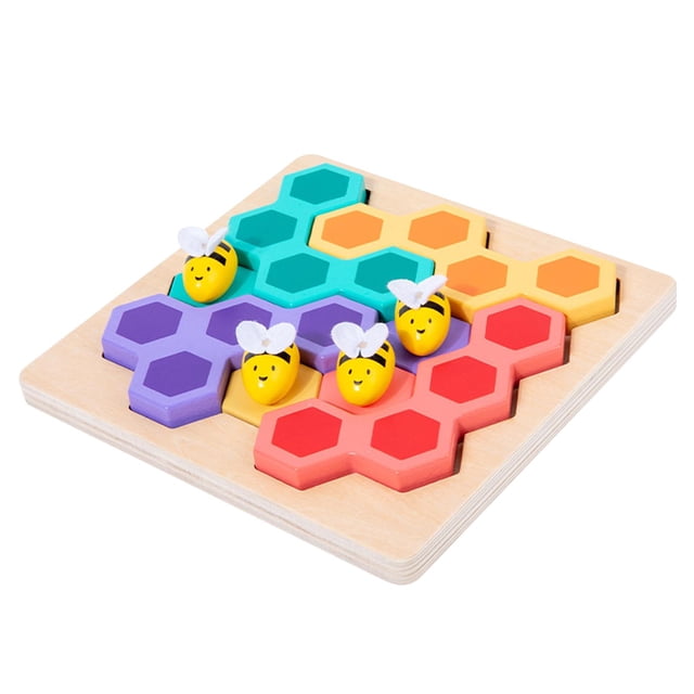 Juegos de rompecabezas de madera, rompecabezas de clasificación de colores , juguete de habilidad fina, aprendizaje temprano para niños