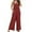 Wine, variant on Akafmk Plus Size Jumpsuits for Women Summer, Casual Rompers for Women, Women's Sleeveless Loose Overalls Rompers Cotton Linen Wide Leg Jumpsuits Loose Fitting Overalls