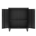 thumbnail image 2 of Tcbosik Rolling Storage Cabinet with Storage, Metal Tool Cabinet with Adjustable Shelf and 2 Doors, Lockable Storage Cabinet for Home Office Garage Basement, Black, 2 of 9
