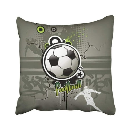 BPBOP Soccer Football Attributes On The Wall Sport Abstract Ball Urban Graphic Street Play Pillowcase Throw Pillow Cover Case 18x18
