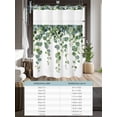 thumbnail image 6 of No Hook Cloth Fabric Shower Curtain with Snap in Liner, Spring Green Leaves Waterproof Shower Curtains Set with See Through Top Window, Watercolor Botanical Eucalyptus Vine Bath Curtains 72"x84", 6 of 6