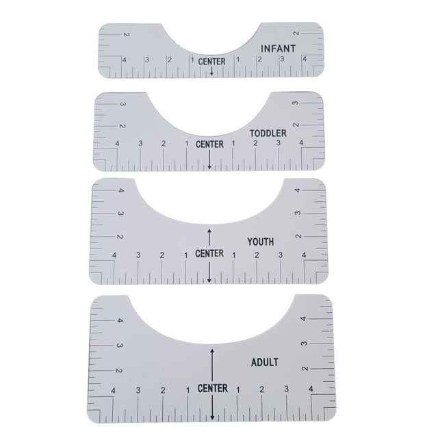 Moins de 5 Règles 4 Pcs Règle d'Alignement de T-Shirt, Règle d'Artisanat avec Outil de Guidage pour Design de Mode