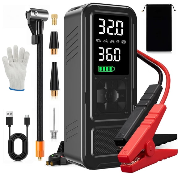 WIRIK 1000A Jump Starter with 150 PSI Tire Inflator, Portable Car Battery Booster pack with Air Compressor, Power Bank and LED Light for 12V Vehicles