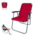 thumbnail image 1 of Silla Plegable de Playa Camping Exterior CJR Resistente Cómoda Rojo, 1 of 6