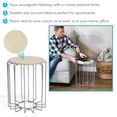 thumbnail image 4 of Sunnydaze Indoor Modern Metal Wire End Table with Faux Woodgrain Top, Cream, 4 of 7