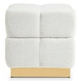 thumbnail image 3 of Furniture of America Vena Modern 18" Boucle Fabric Square Storage Stool, Beige, 3 of 13